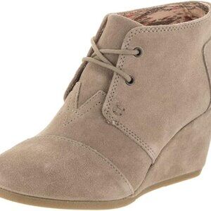 Toms Desert Wedge Heel Lace Up Round Toe Ankle Booties Women's Size 9.5